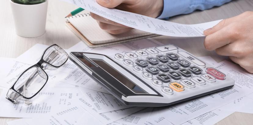 Calculator and glasses